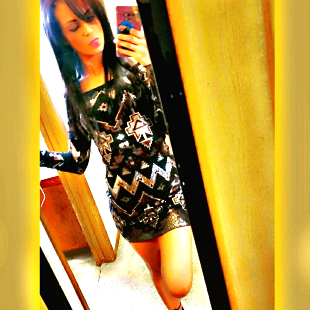 Gold and black dress